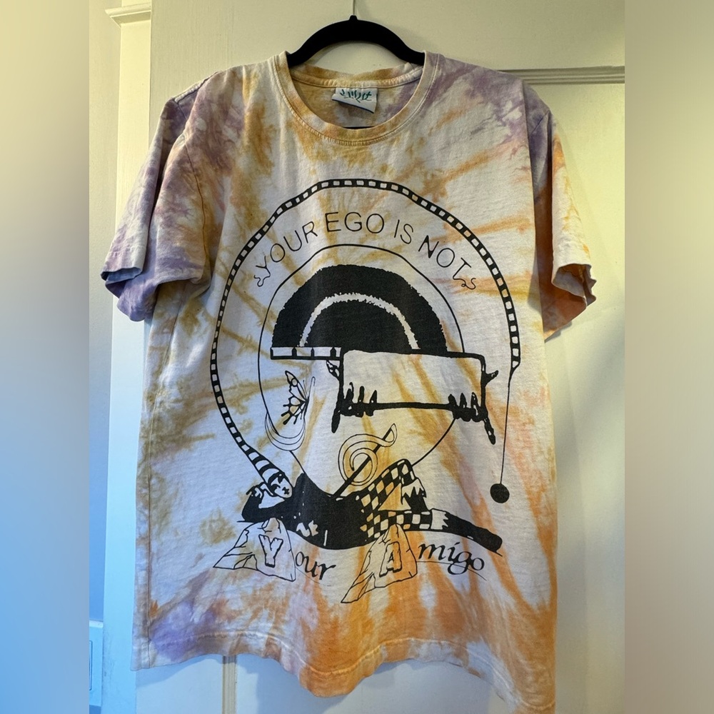 RARE Online Ceramics “Your Ego is Not Your Amigo” tie dyed tee shirt